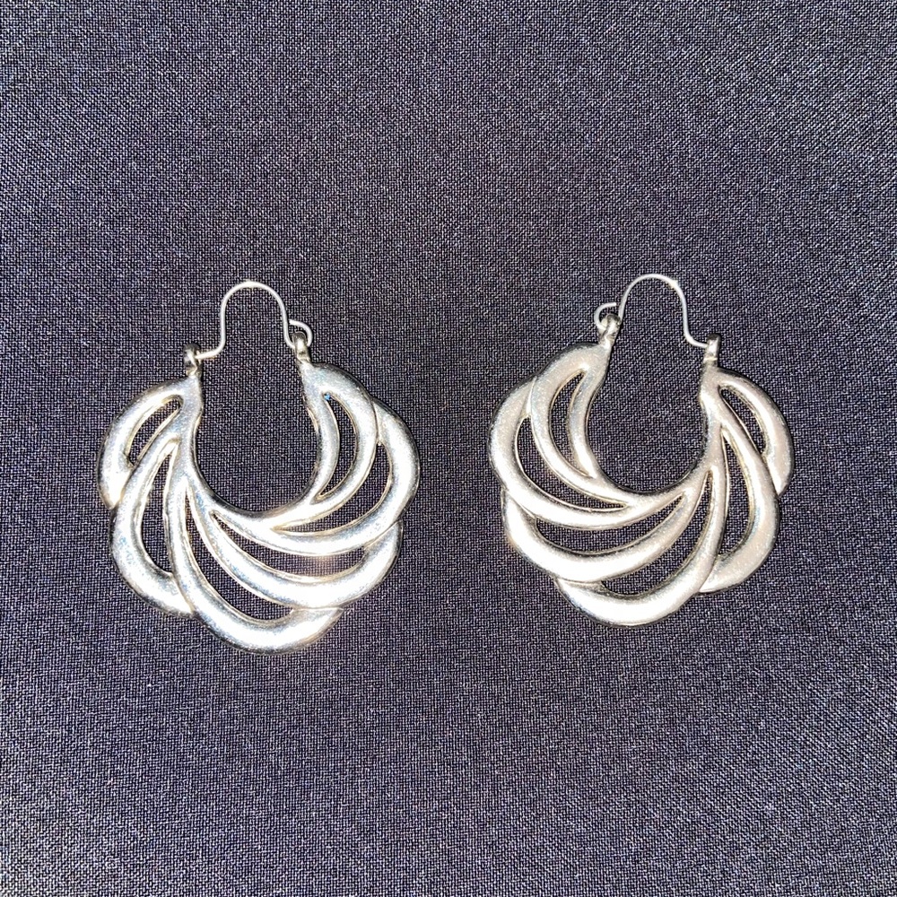 Vintage Silver dangle Earrings Hoops